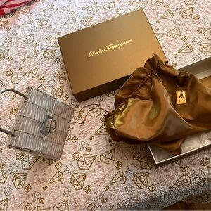 Ferragamo limited rubber clear colored  weaved basket museum handbag